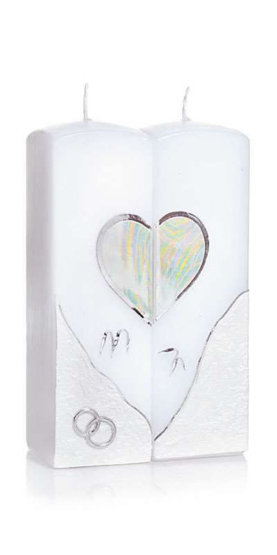 Hochzeitskerze Silver Heart