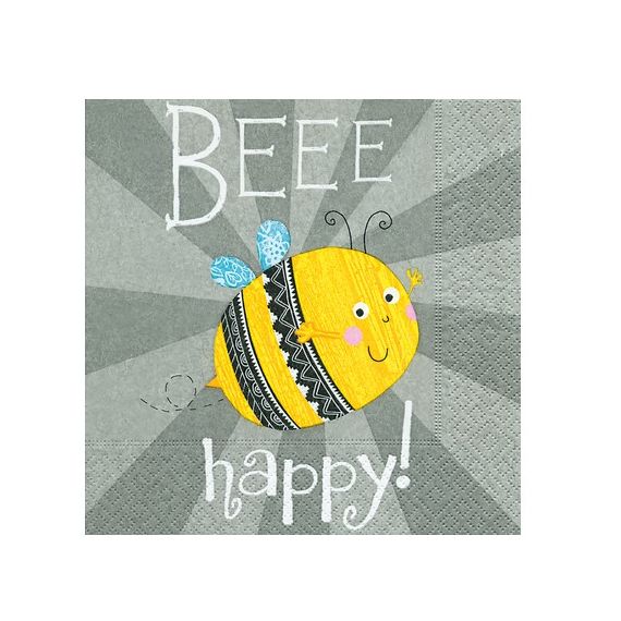 Serviette Beee Happy 33 x 33 cm