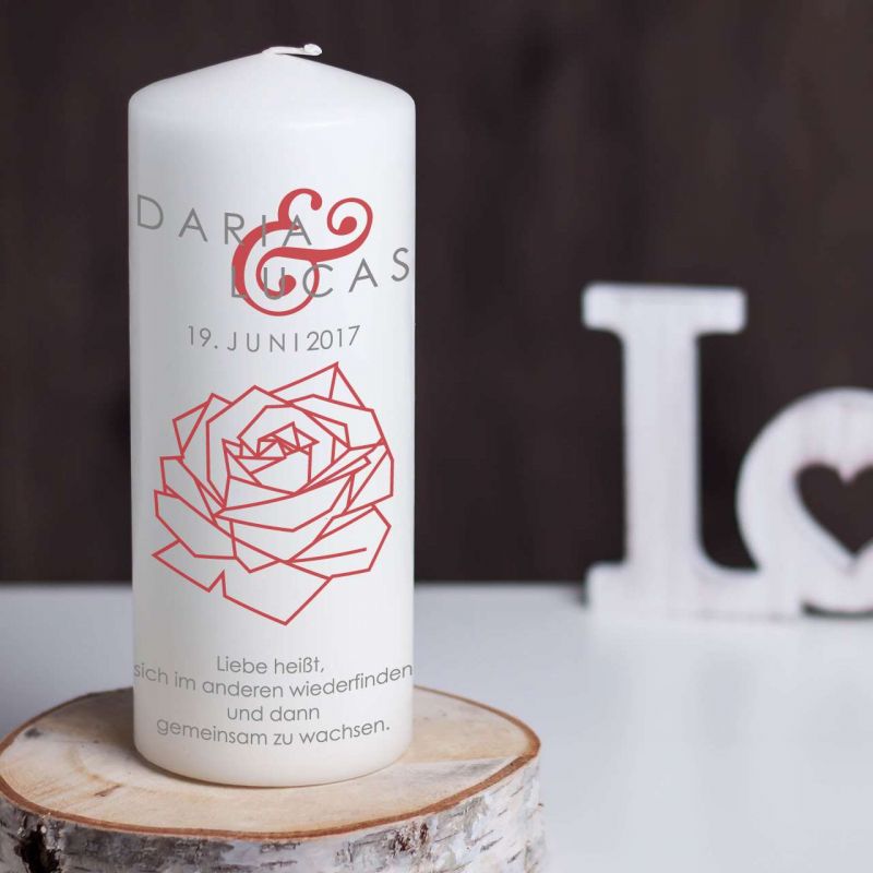 Hochzeitskerze Rose
