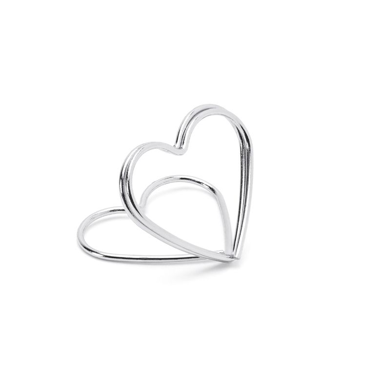 Tischkartenhalter Metallic Heart Silber