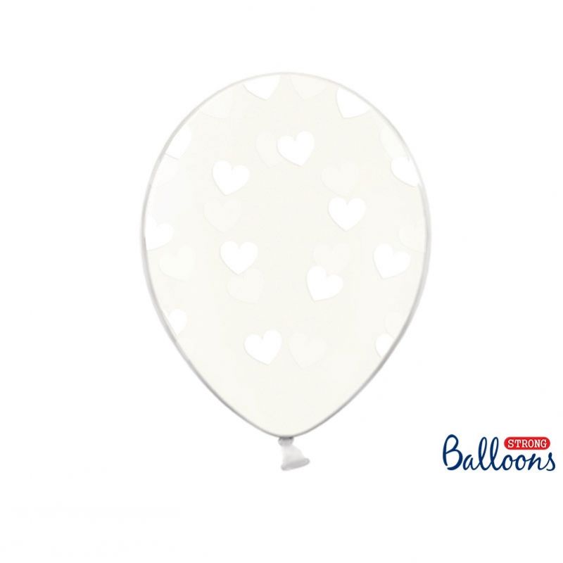 50 kristallklare Luftballons mit Herzen