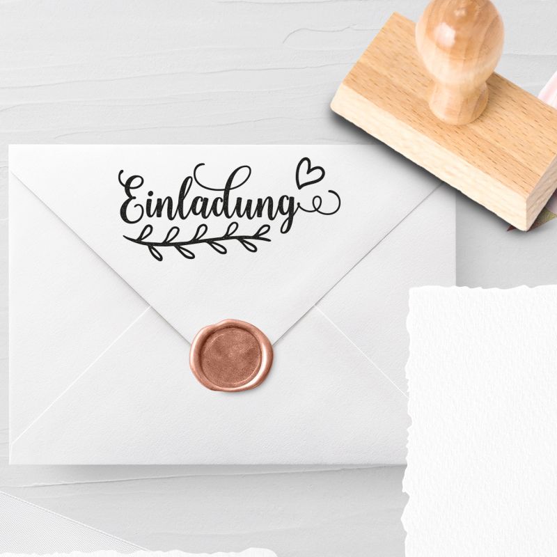 Personalisierbarer Hochzeitsstempel 'Einladung' Litsa Nr. 9