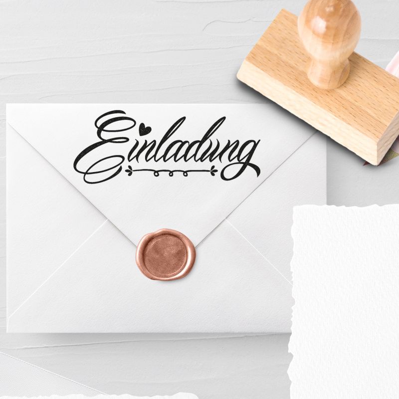 Personalisierbarer Hochzeitsstempel 'Einladung' Leda Nr. 4