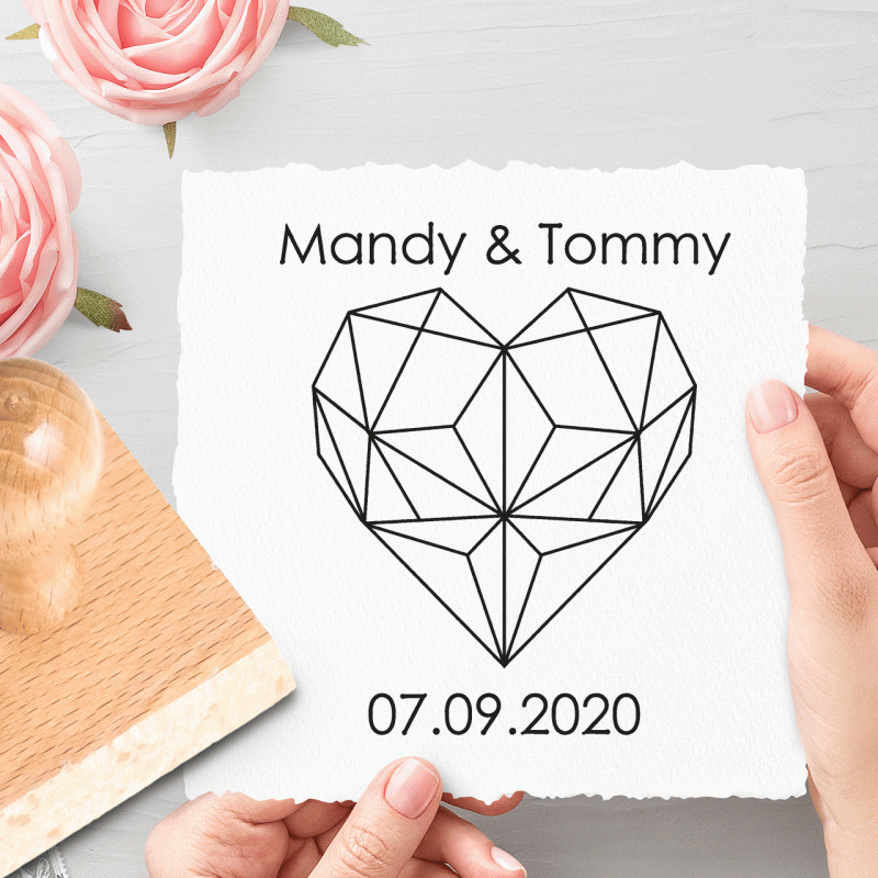 Personalierter Hochzeitsstempel Nr. 146 Geometric