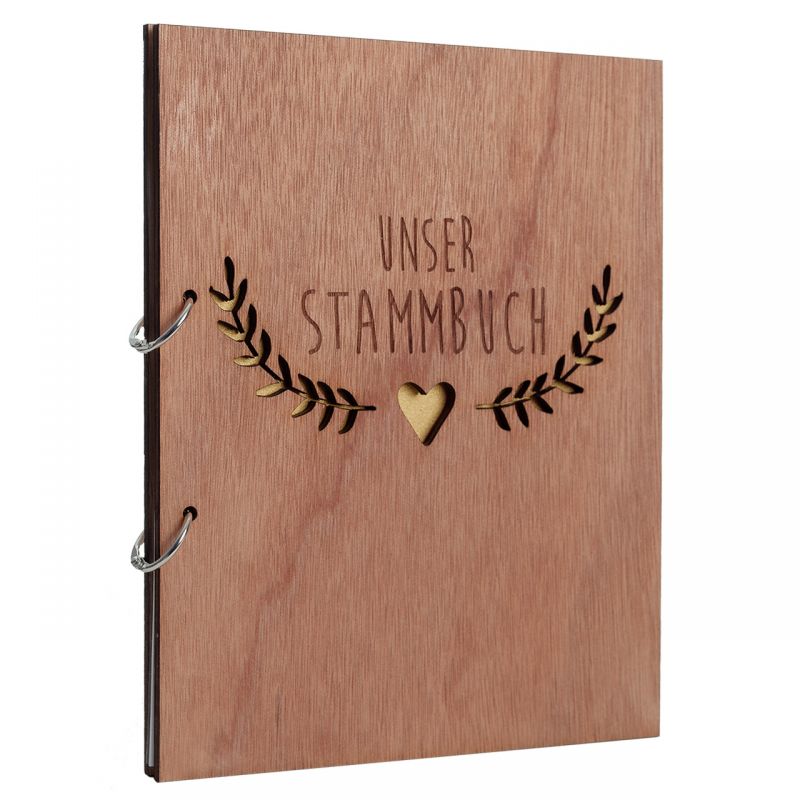 Stammbuch Holzcover Boho