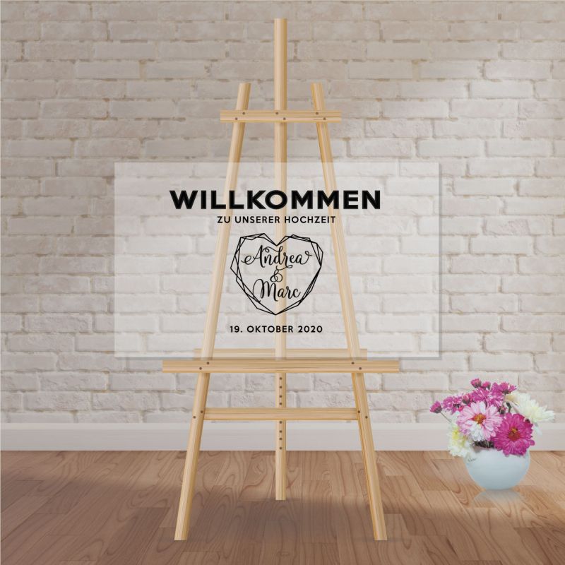 Willkommensschild Geometric Heart