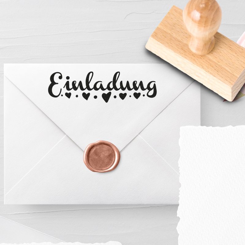 Personalisierbarer Hochzeitsstempel 'Einladung' Mariza Nr. 16