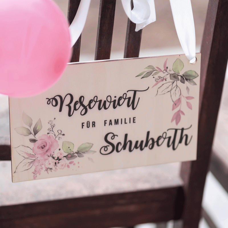 Hinweisschild Hochzeit Reserviert 'Betty' · personalisiert