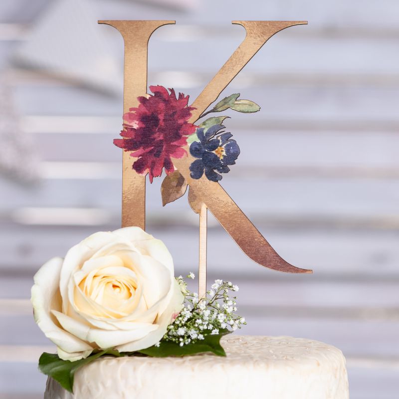 Tortenfigur Floral Monogram