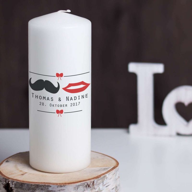 Hochzeitskerze Moustache