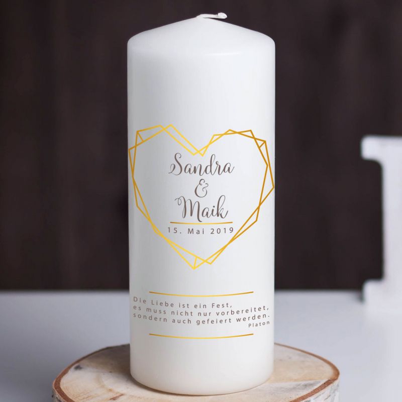 Hochzeitskze Geometric Corazon