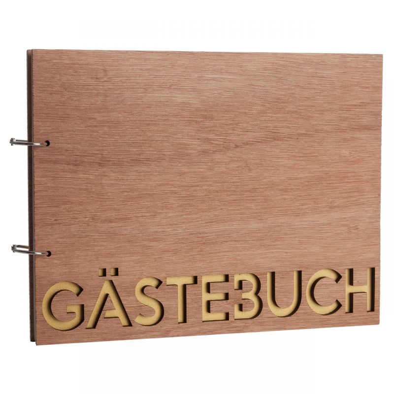 Gästebuch mit Holzcover Linea