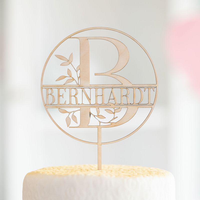 Tortenfigur Floral Monogram