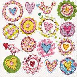 Servietten Lovely Hearts
