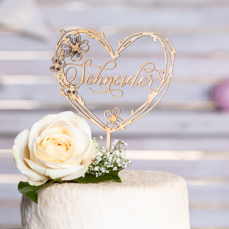 Tortenfigur Floral Heart