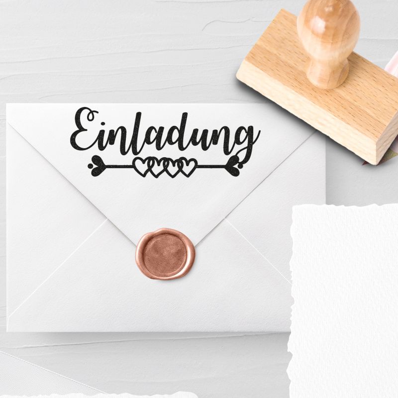 Personalisierbarer Hochzeitsstempel 'Einladung' Larissa Nr. 3
