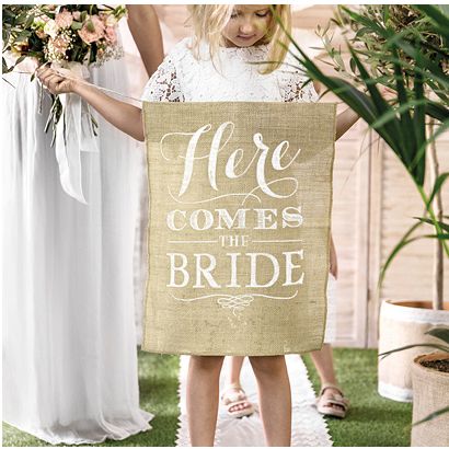 Juteschild Here comes the Bride