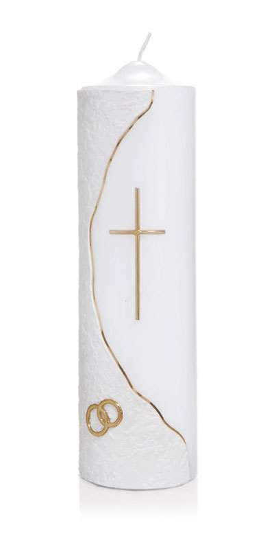 Hochzeitskerze Goldenes Kreuz